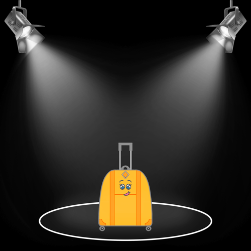 Amber, a small orange suitcase