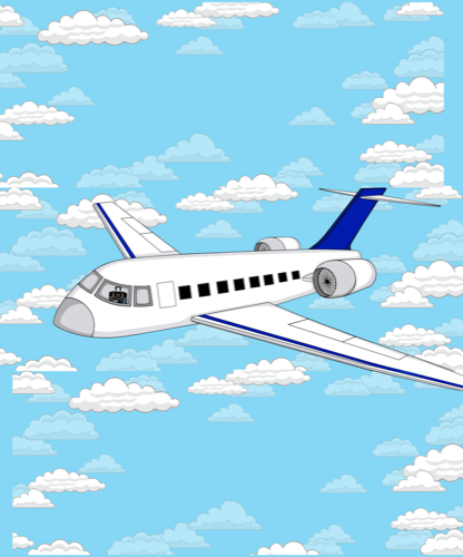 A plane flying through clouds